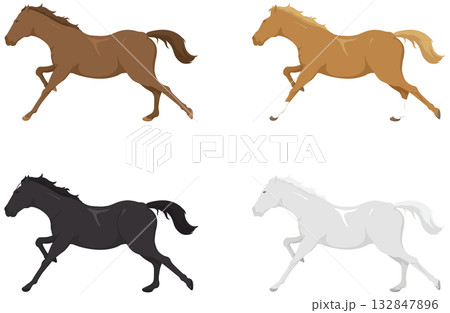 躍動する馬イラスト 躍動する馬イラスト 132847896