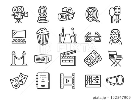 Cinema Icons Set 132847909