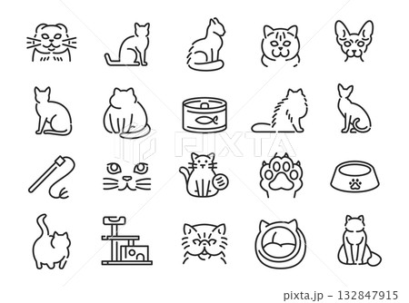 Cat Icons Set 132847915