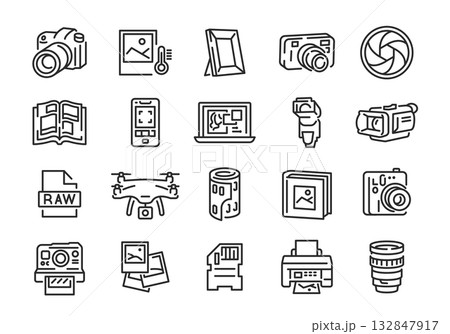 Photography Icons Set 132847917
