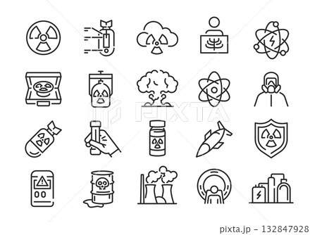 Nuclear Radiation Icons Set Nuclear Radiation Icons Set 132847928