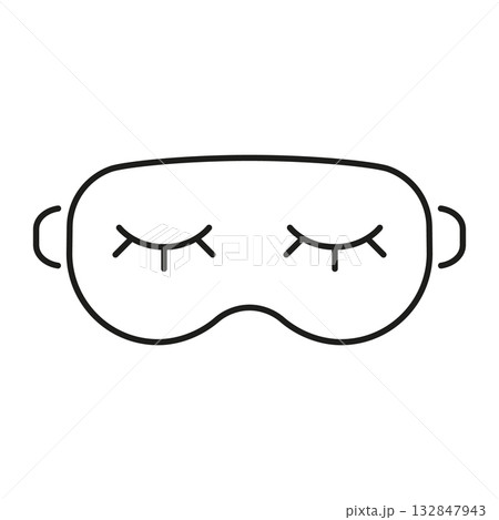 Sleep Mask With Closed Eyes Line Icon. Restful Sleep, Relaxation, And Nighttime Comfort Outline Symbol. Sleep Aid And Travel Accessory. Editable Stroke. Isolated Vector Illustration Sleep Mask With Closed Eyes Line Icon. Restful Sleep, Relaxation, And Nighttime Comfort Outline Symbol. Sleep Aid And Travel Accessory. Editable Stroke. Isolated Vector Illustration 132847943