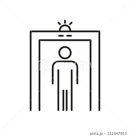 Metal Detector Security Gate Line Icon. Airport Security, Safety Screening, And Access Control Outline Symbol. Public Safety Measures. Editable Stroke. Isolated Vector Illustration Metal Detector Security Gate Line Icon. Airport Security, Safety Screening, And Access Control Outline Symbol. Public Safety Measures. Editable Stroke. Isolated Vector Illustration 132847953