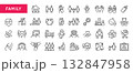 Family Line Icons Set 132847958