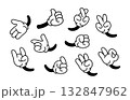 Cartoon Hand Gesture Elements Set 132847962
