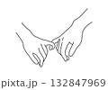 Fingertip Touch Line Art 132847969