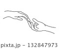 Touching Hands Line Art 132847973