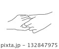 Holding Hands Line Art 132847975