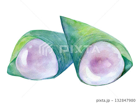水彩イラスト 手描きイラスト 水饅頭 水彩イラスト 手描きイラスト 水饅頭 132847980