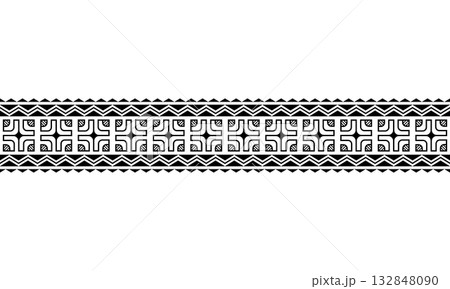 Maori polynesian tattoo bracelet. Tribal sleeve seamless pattern vector. Maori polynesian tattoo bracelet. Tribal sleeve seamless pattern vector. 132848090