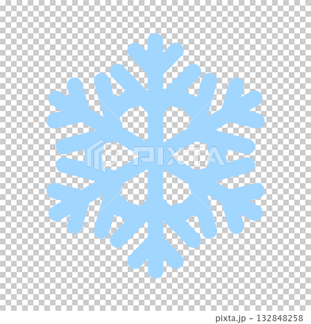 大きい雪の結晶1  青　透過 132848258