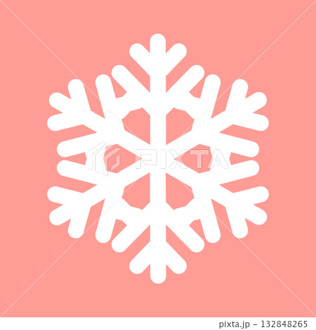 大きい雪の結晶1 赤 大きい雪の結晶1 赤 132848265