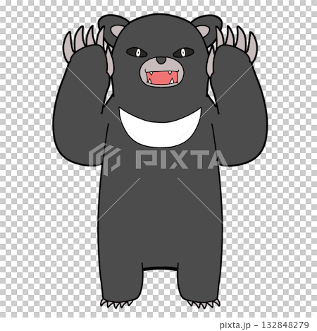 Angry bear with arms raised 132848279