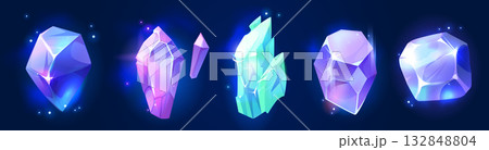 Color gem stones set isolated on background Color gem stones set isolated on background 132848804