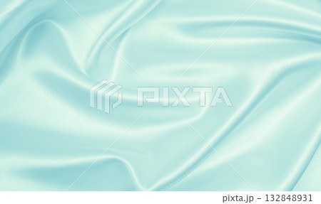 Smooth elegant blue silk or satin luxury cloth texture as abstract background. Luxurious background design 132848931