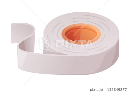 Medical Plaster or Adhesive Bandage Roll for Injuries Vector Illustration 132849277