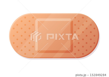 Medical Plaster or Adhesive Bandage for Injuries Vector Illustration Medical Plaster or Adhesive Bandage for Injuries Vector Illustration 132849284