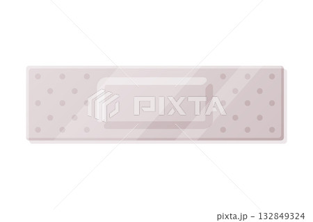 Medical Plaster or Adhesive Bandage for Injuries Vector Illustration Medical Plaster or Adhesive Bandage for Injuries Vector Illustration 132849324