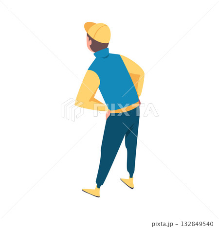Pit Stop with Man Character Repair Motor Car Vector Illustration 132849540