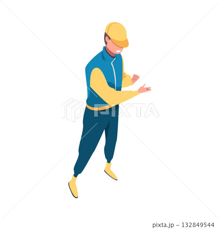 Pit Stop with Man Character Repair Motor Car Vector Illustration 132849544