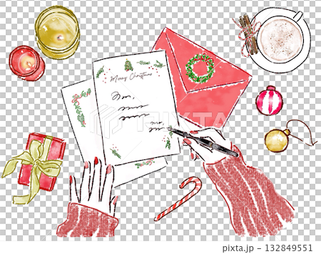 聖誕卡手寫蠟燭 132849551