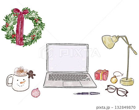 PC クリスマス ツリー ドリンク 机 PC クリスマス ツリー ドリンク 机 132849870