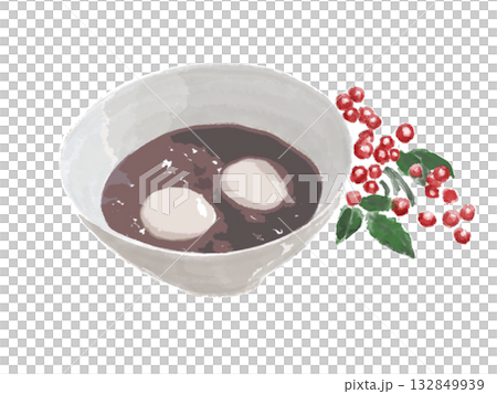 赤い実のついたぜんざい 132849939