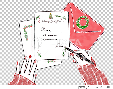 聖誕卡信件手寫 132849940