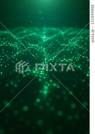 グリーンの光るノードのイラスト_01 132849998