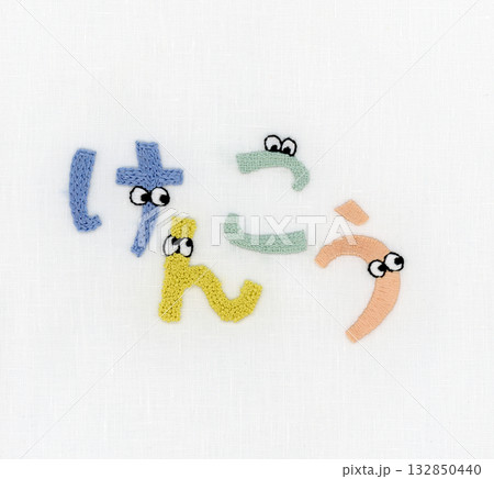 けんこうという文字の刺繍 けんこうという文字の刺繍 132850440