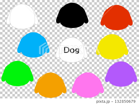 Colorful dog icon set Colorful dog icon set 132850679