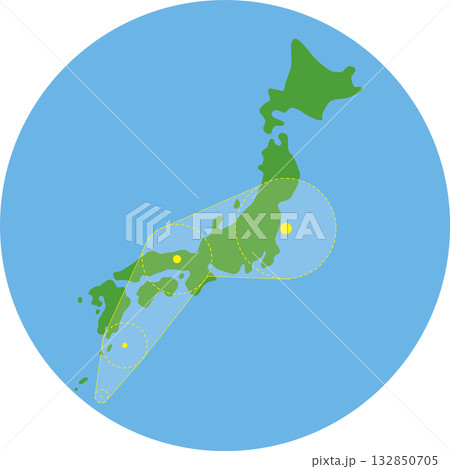 台風進路図 132850705