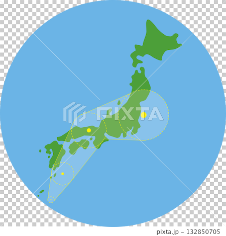 台風進路図 132850705