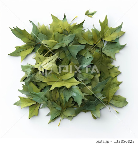 an AI Image Generator, Pile of Green Leaves Arranged 132850828