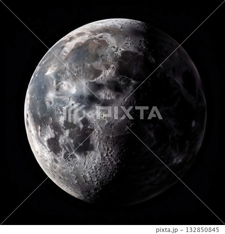 an AI Image Generator, View of the Moon Surface with Lunar Craters and Shadows an AI Image Generator, View of the Moon Surface with Lunar Craters and Shadows 132850845