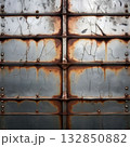 an AI Image Generator, Metal Wall Panels With Cracked Surfaces And Industrial Grid Pattern Across Blocks 132850882