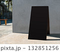 Blank black Board Sign stand Mock up Signage shop logo store front Cafe Business 132851256
