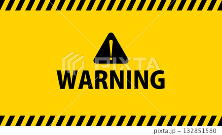 WARNING 危険 警告 イメージ タイトル 16:9サイズ 132851580