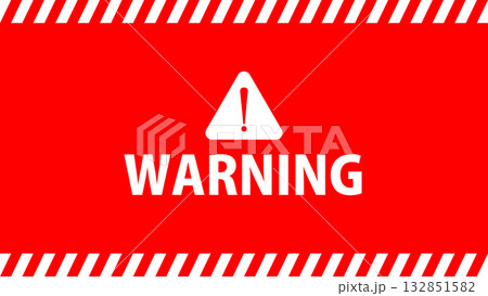 WARNING 危険 警告 イメージ タイトル 16:9サイズ 132851582