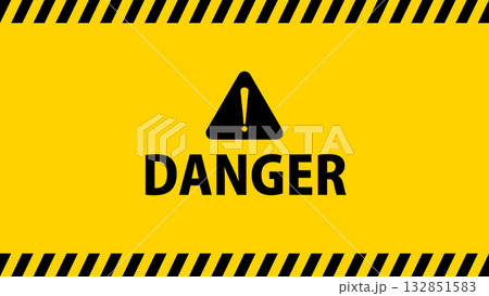 DANGER 危険 警告 イメージ タイトル 16:9サイズ DANGER 危険 警告 イメージ タイトル 16:9サイズ 132851583