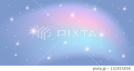 Dreamy pastel sky background with soft gradient, glowing stars and magical light. Whimsical celestial atmosphere wallpaper. 132851656