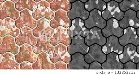 Texture of stone tiles. Grunge filter. High resolution photo filter. 132852218