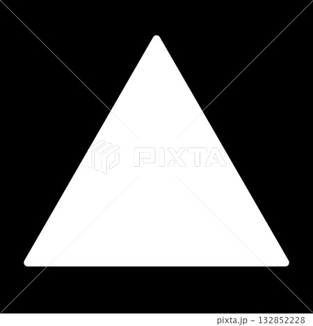 Triangle silhouette icon with sharp corners. Grunge filter. 132852228