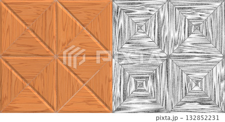 Texture of abstract oak parquet background. Parquet background via an alpha channel. 132852231