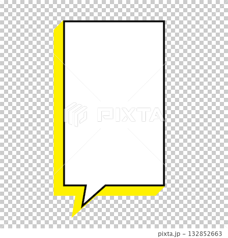 シンプルな吹き出しのイラスト　縦長　四角 132852663