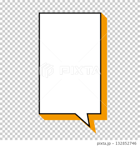 シンプルな吹き出しのイラスト　縦長　四角 132852746