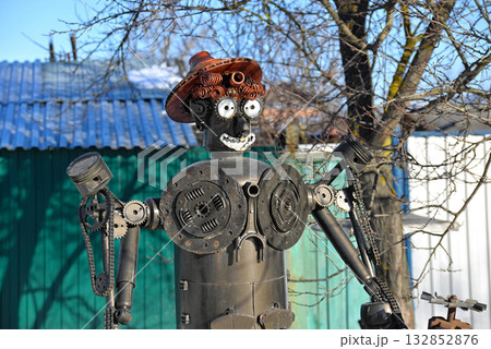 Cheerful homemade robot Cheerful homemade robot 132852876
