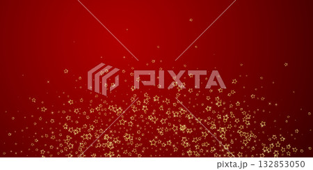 Christmas stars vector overlay. Magic stars luxury sparkling confetti. Christmas spirit. Festive stars vector illustration on red background. Christmas stars vector overlay. Magic stars luxury sparkling confetti. Christmas spirit. Festive stars vector illustration on red background. 132853050