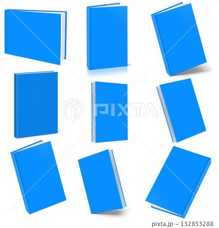 Abstract closed blue book diary blank cover 132853288