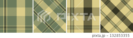 Plaid seamless vector tartan patterns set. Plaid seamless vector tartan patterns set. 132853355